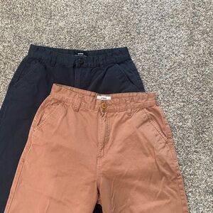 Cotton On Black and Brown Chinos wide leg sz 8, lot of 2